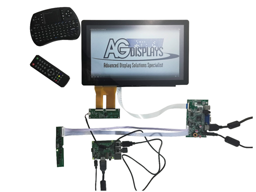 An example of an LCD kit with various components unmounted. 