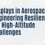A promotional image with the text "Displays in Aerospace: Engineering Resilience for High-Altitude Challenges" in bold blue font, featuring a subtle background texture and a QR code in the bottom right corner.